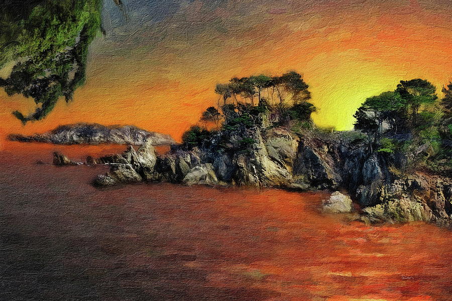 Landscape Ceramic Art - Sunset at Point Lobos  by Russ Harris