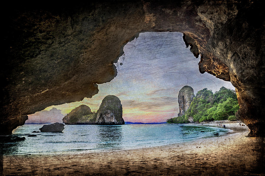 Sunset at Pra Nang Cave Photograph by Mark Gomez