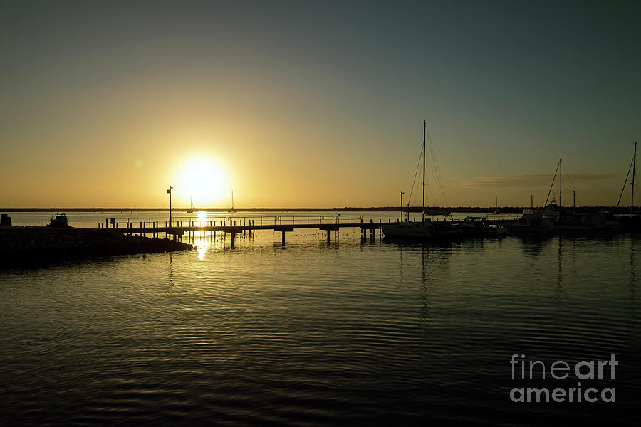Sunset at Pt. Denison Boat Harbour, Western Australia Photograph by Elaine Teague