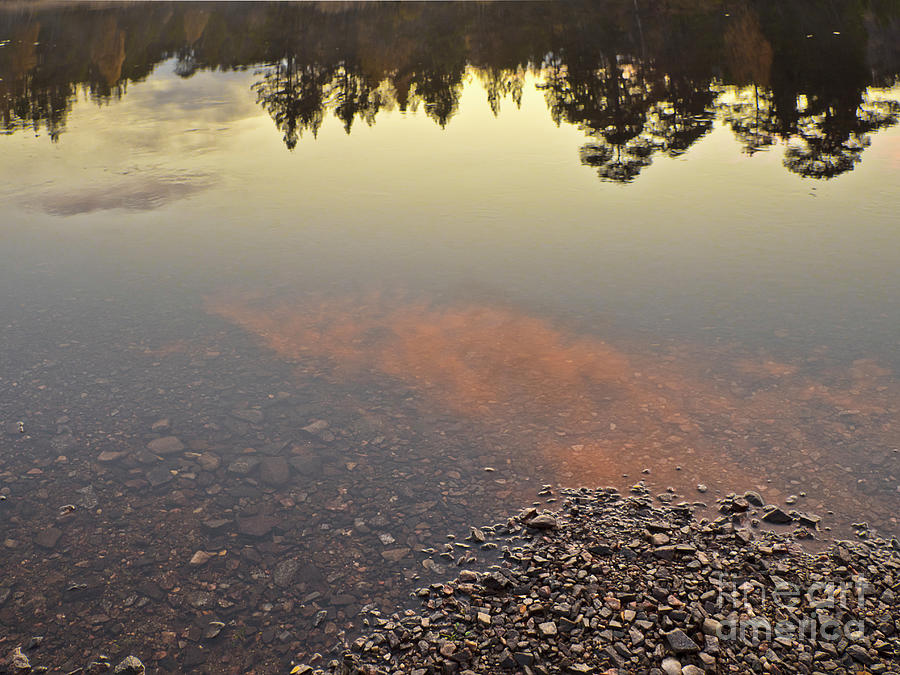 CLOUD DROWNED IN THE WATERS OF THE RIVER Sunset  abstrat Photograph by Tatiana Bogracheva