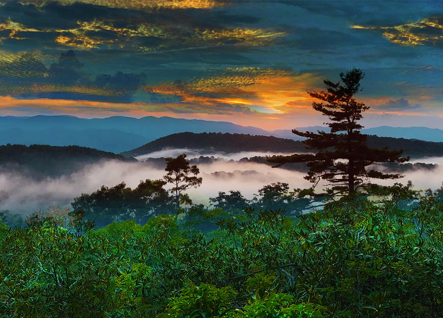 Sunset at Rocky Knob Photograph by Gary Greer
