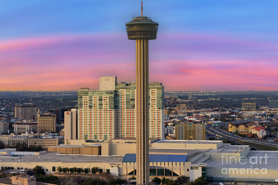 Sunset at San Antonio Tower of America Photograph by Bee Creek ...