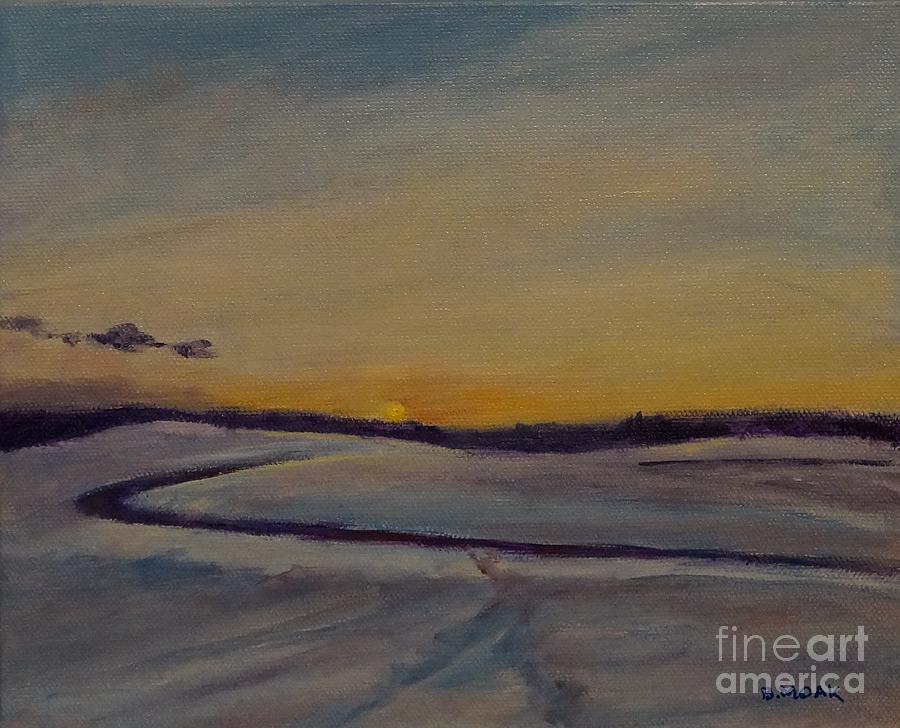Sunset at Saratoga National Golf Course Painting by Barbara Moak