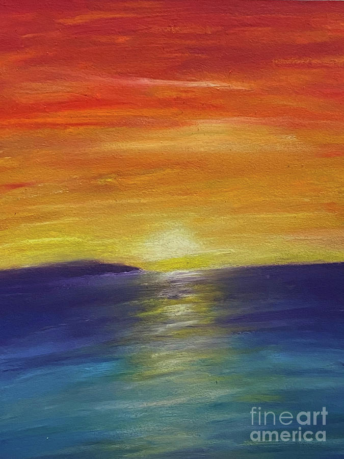 Sunset at Sea Pastel by Lisa Neuman