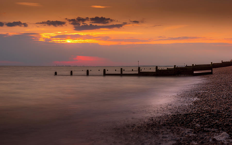 Sunset at Selsey Photograph by Chris Boulton