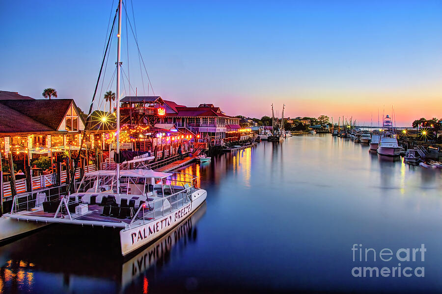 Sunset at Shem Creek Photograph by Shelia Hunt