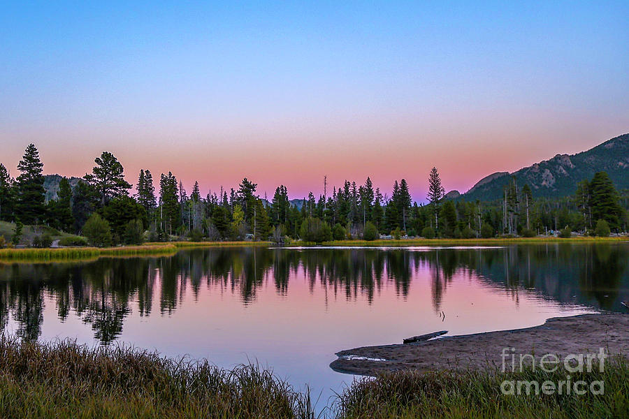 Sunset at Sprague Lake Photograph by Shirley Dutchkowski