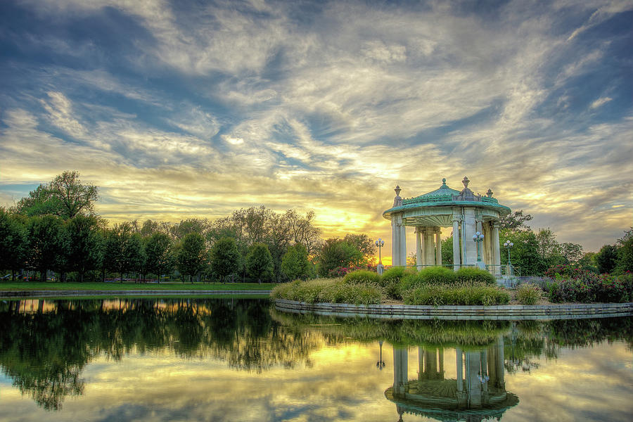 Sunset at the Bandstand Photograph by Randall Allen