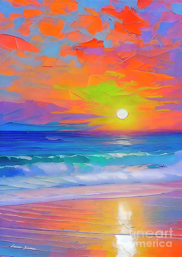 Sunset at the Beach Digital Art by Lauries Intuitive