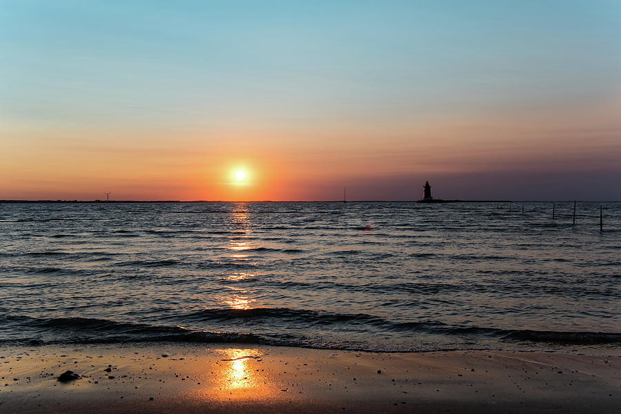 Sunset at the Delaware Breakwater East End Lighthouse Photograph by Rose Guinther