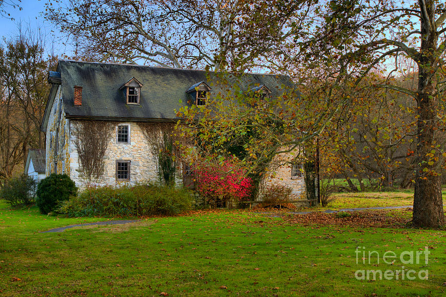 Fall Photograph - Sunset At The Lancaster Mill by Adam Jewell
