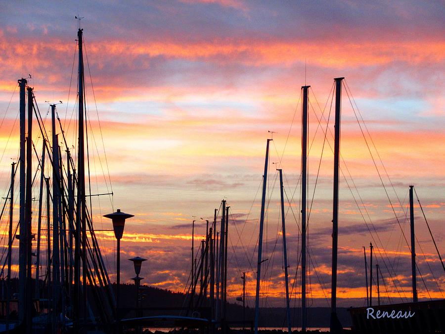 SUNSET at the MARINA Photograph by A L Sadie Reneau