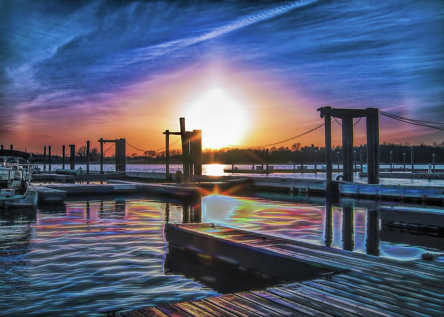 Sunset at the Marina in New York City Photograph by Cordia Murphy