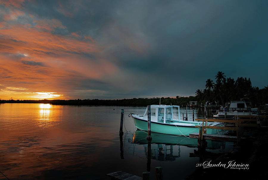 Sunset at the Marina Pine Island Florida Photograph by Sandra Js