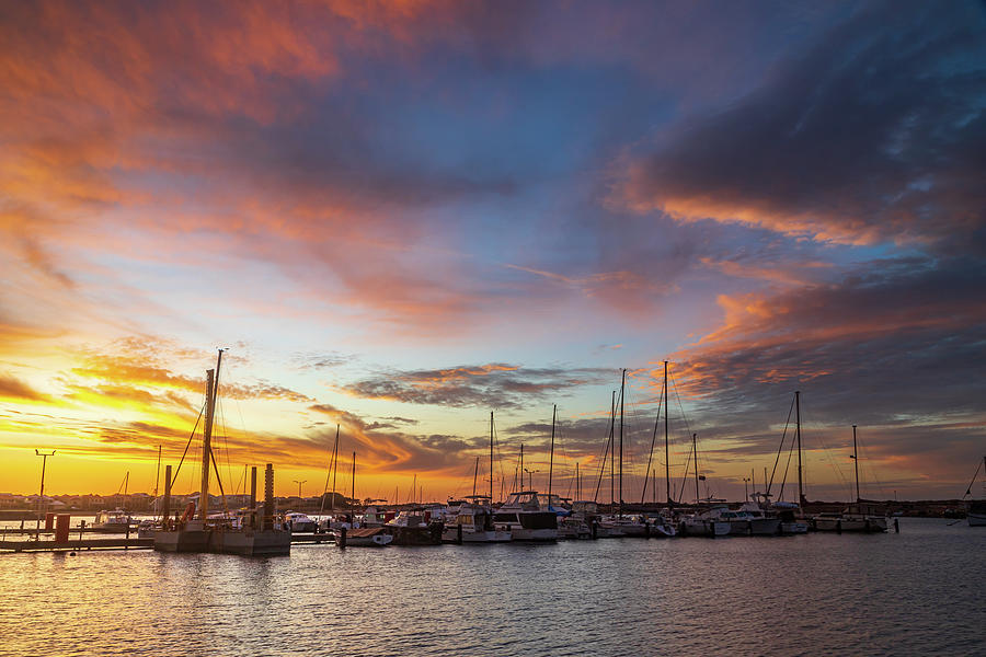 Sunset At The Marina Photograph by Robert Caddy