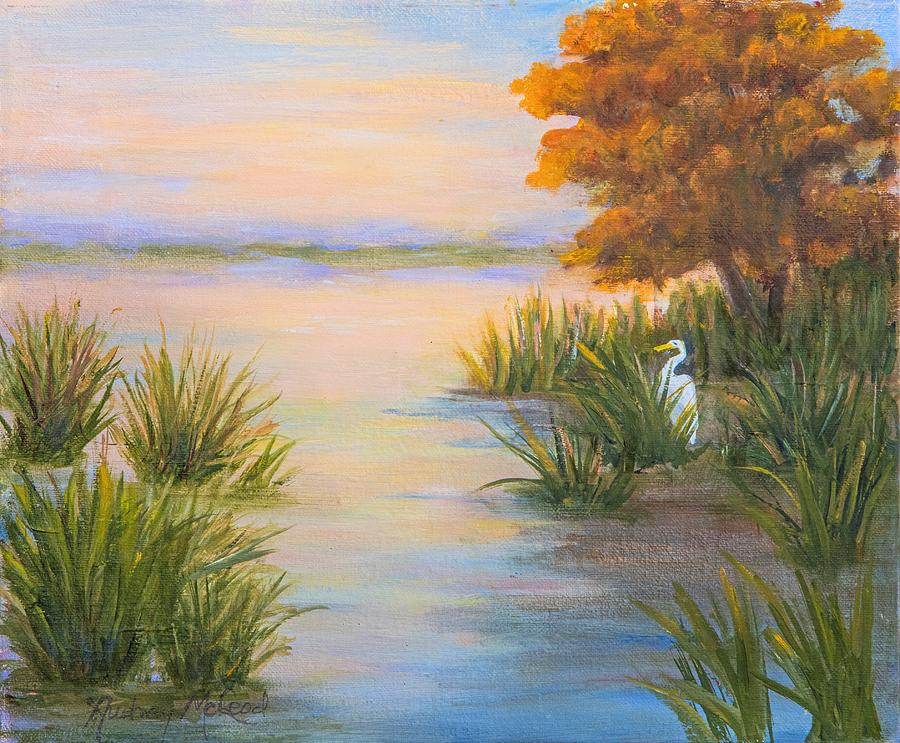 Sunset at the Marsh Painting by Audrey McLeod