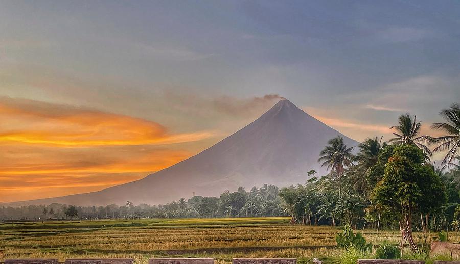 Sunset at the Mayon Volcano Photograph by William E Rogers - Fine Art ...