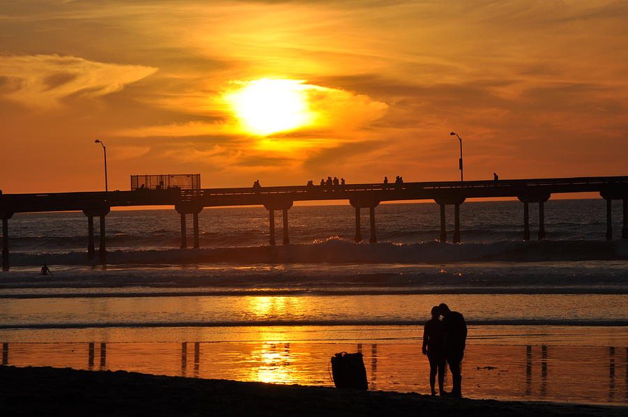 Sunset at the Pier Photograph by Mike Helland