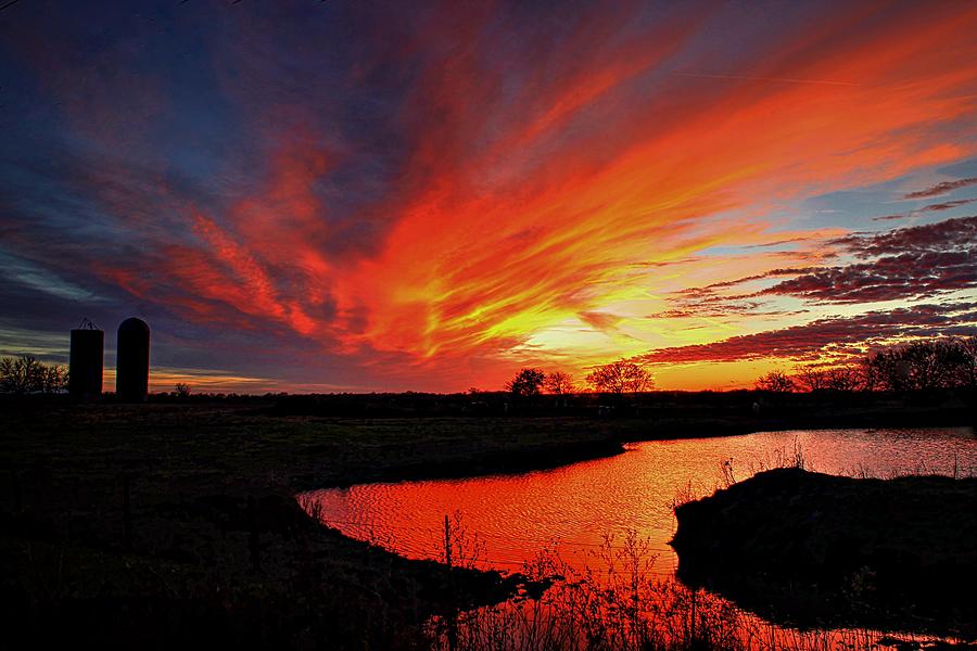 Sunset at the Pond Photograph by Karen McKenzie McAdoo