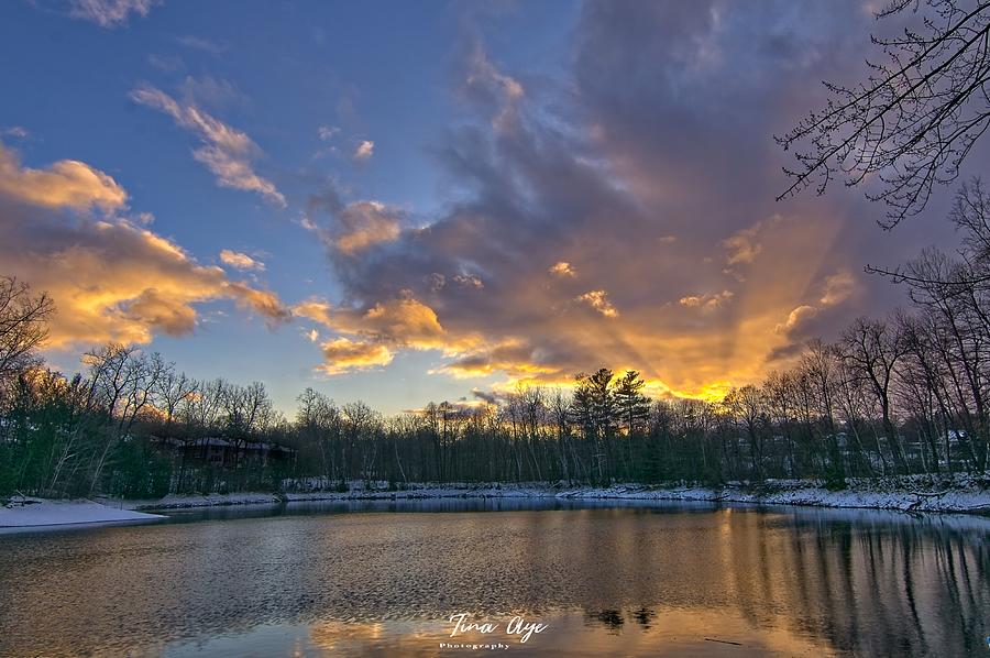 Sunset at The Pond Photograph by Tina Aye