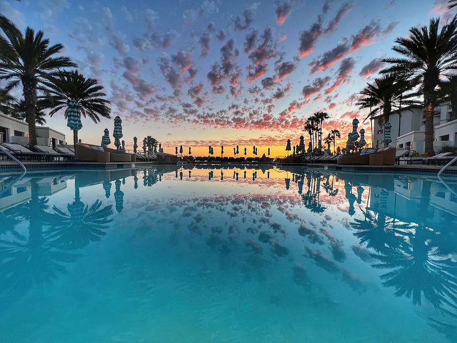 Sunset at the Pool Photograph by Pam Rendall
