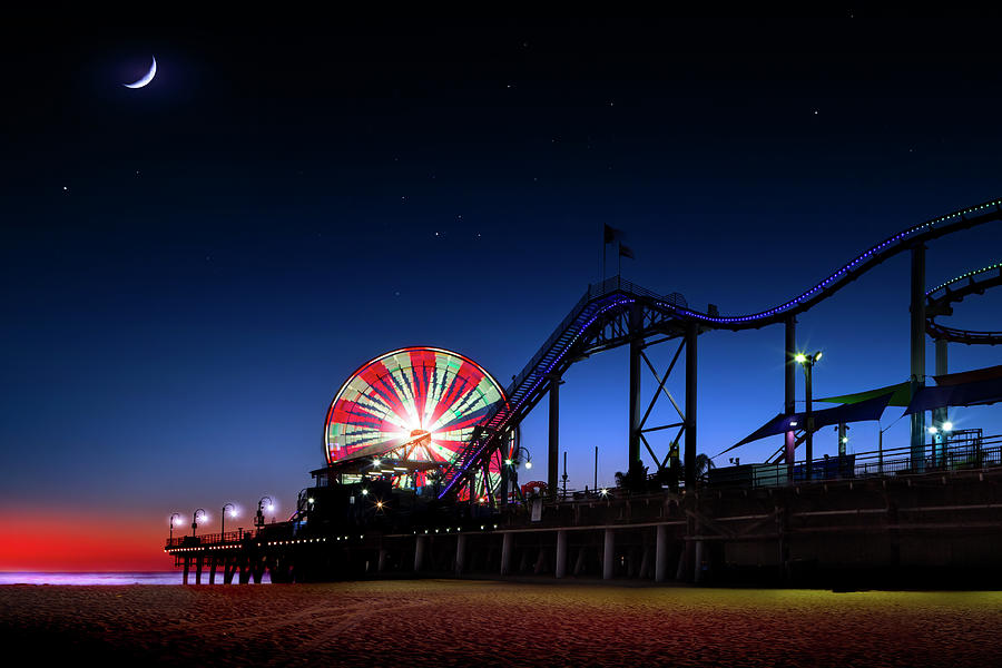 Sunset at the Santa Monica Pier Photograph by Mark Andrew Thomas