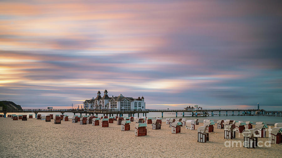Sunset at the Sellin Pier 2 Photograph by Henk Meijer Photography