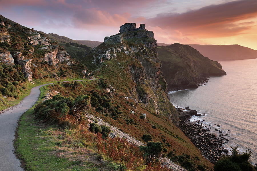 Sunset at the Valley of Rocks, Exmoor, England, UK Photograph by Sarah Howard