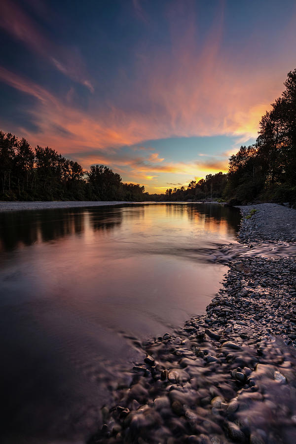 Sunset at the Vedder River in Chilliwack Photograph by Pierre Leclerc Photography
