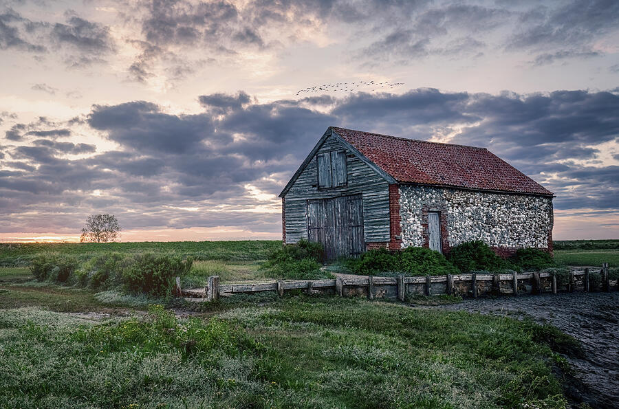 Sunset at Thorham Barn Photograph by Joanne Eastope Sunset at Thorham Barn Photograph by Joanne Eastope