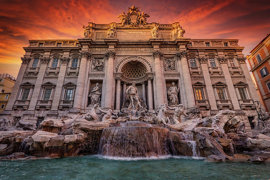 Sunset at Trevi Photograph by Bill Chizek