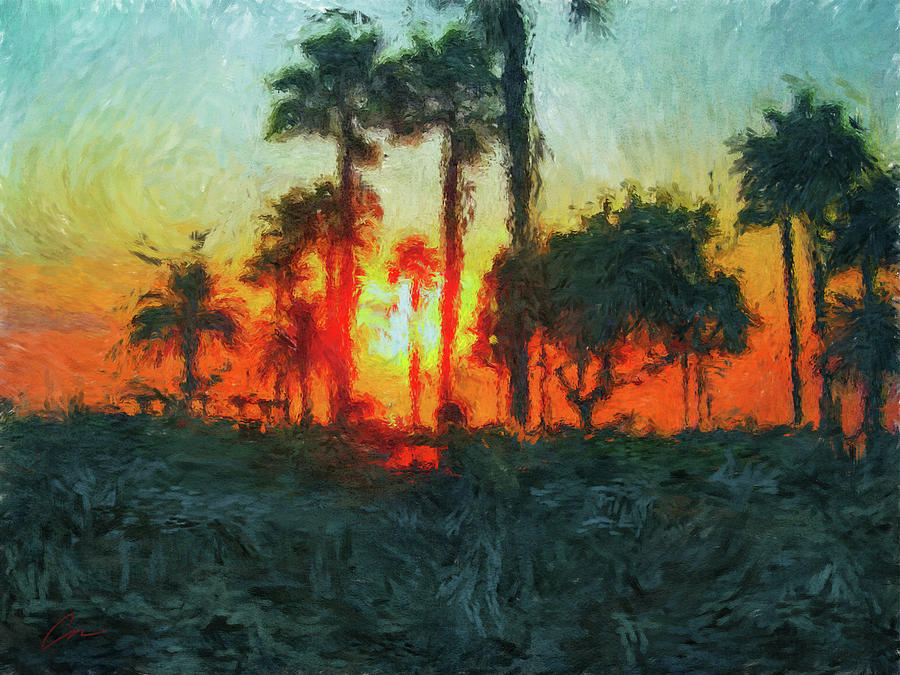 Sunset at Venice Beach Digital Art by Shawn Conn