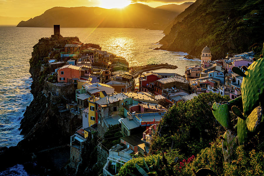 Sunset Photograph - Sunset At Vernazza by Chris Lord