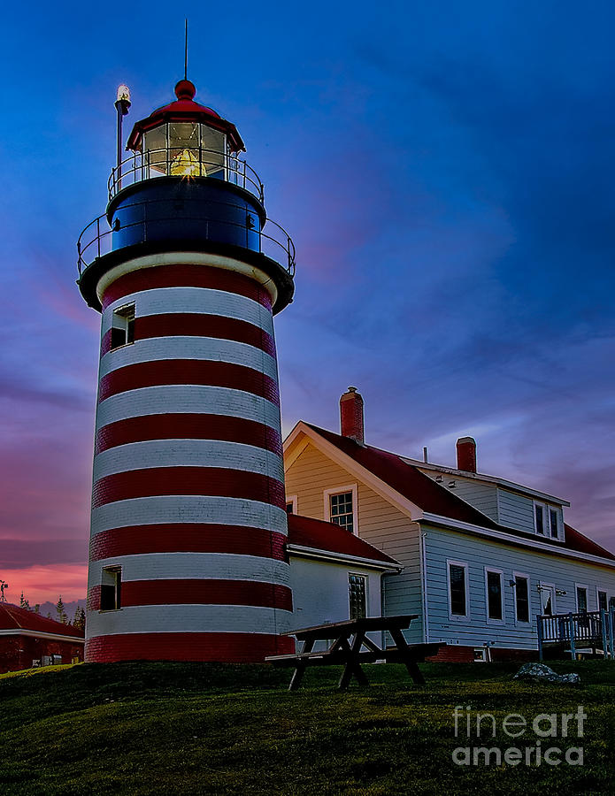 Sunset at West Quoddy Head Photograph by Nick Zelinsky Jr