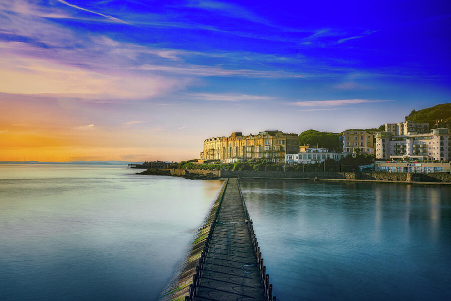Sunset at Weston Super Mare Photograph by John Wright Sunset at Weston Super Mare Photograph by John Wright