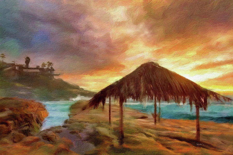 Sunset at Windanseas Surf Shack Digital Art by Russ Harris