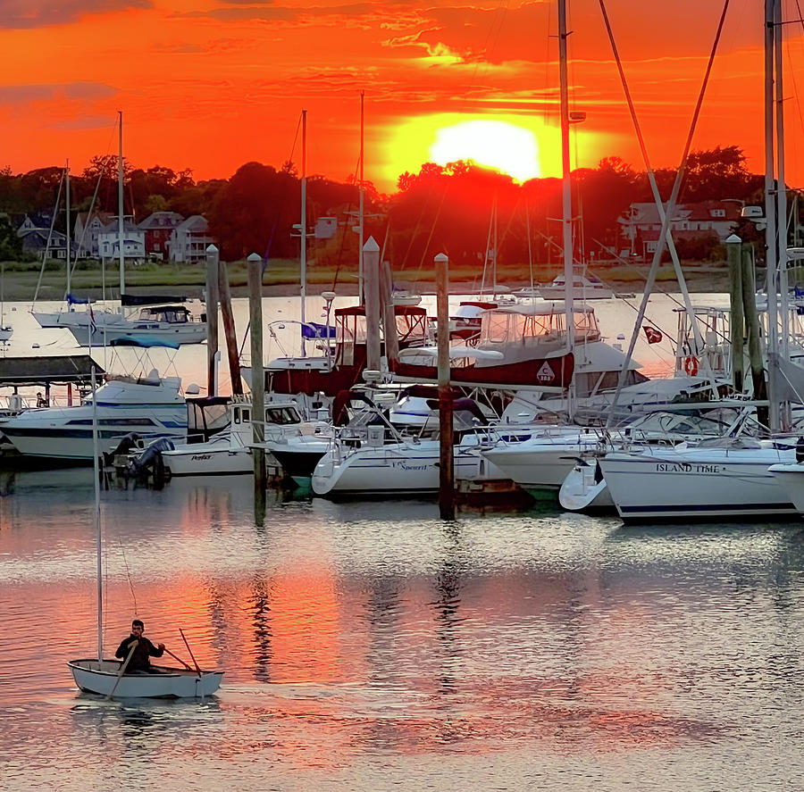 Sunset at Winthrop Yacht Club Photograph by Caroline Stella