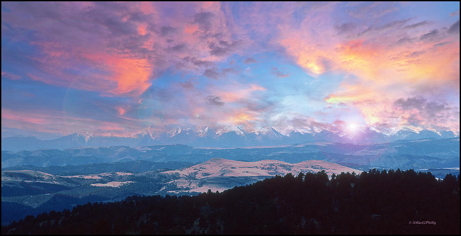 Sunset, Base of Pikes Peak, Cripple Creek, Colorado, 2001 Photograph by A Macarthur Gurmankin