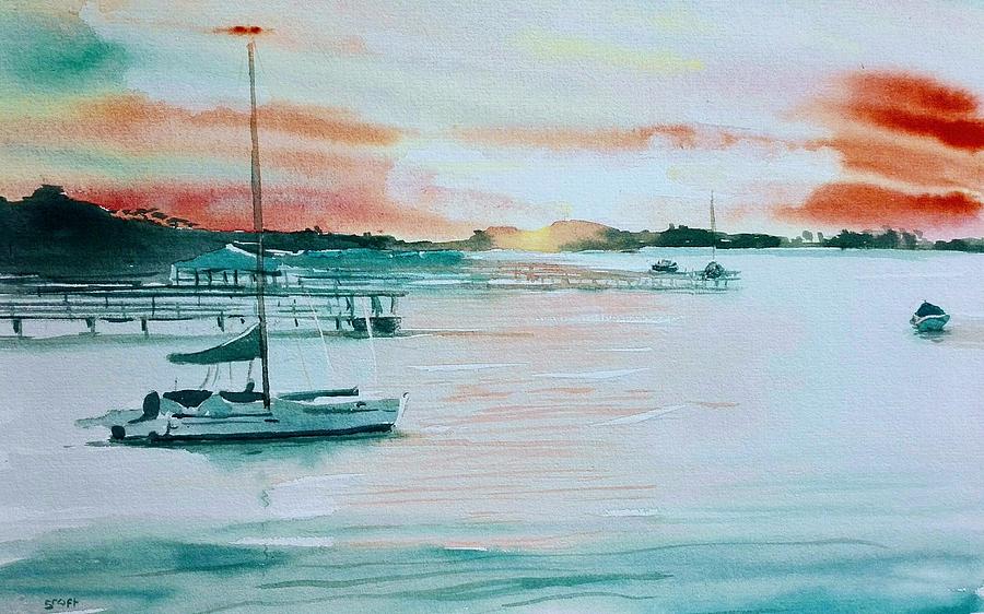Sunset Bay Painting by Sandie Croft