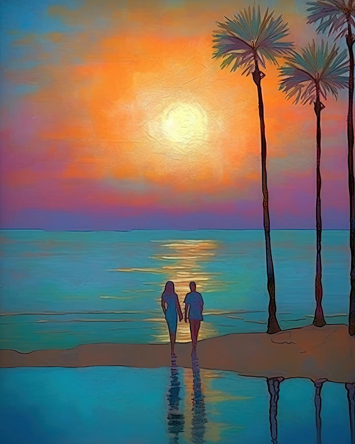 Sunset Beach Digital Art by Debbie Brown