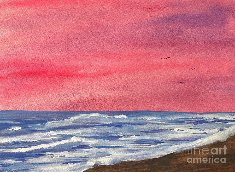 Sunset Beach Painting by Lisa Neuman