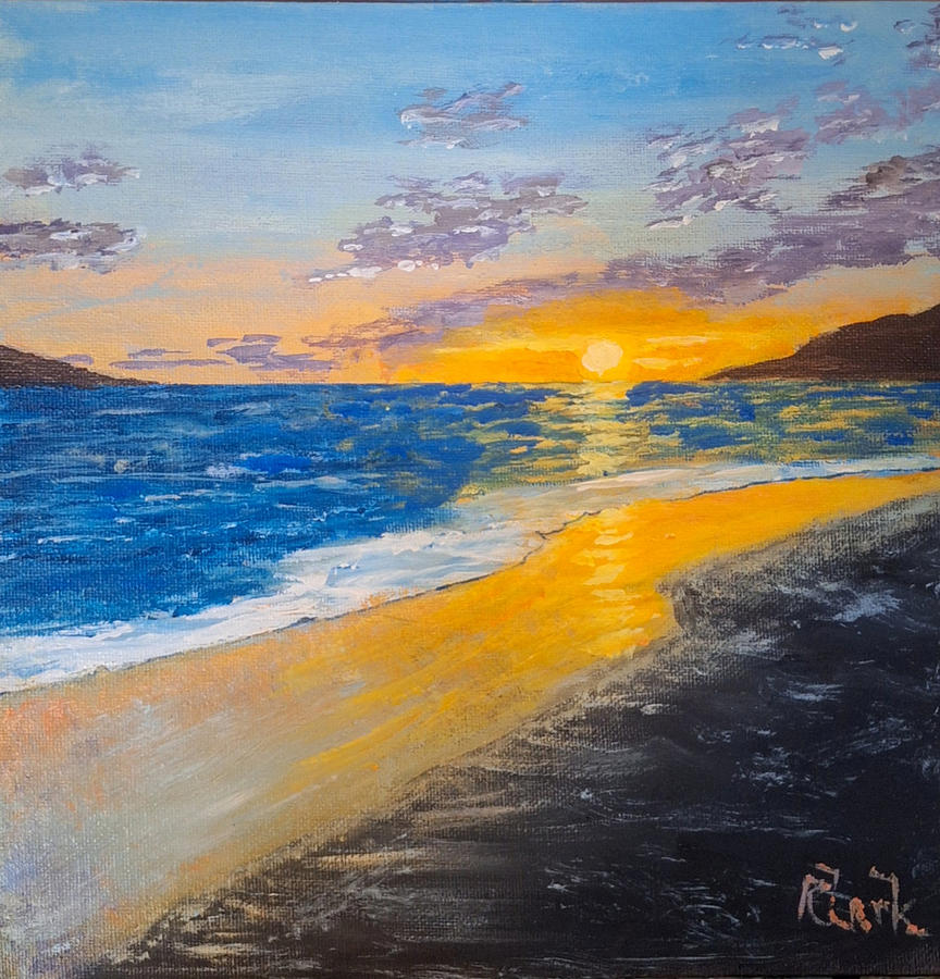 Sunset Beach Painting by Robert Clark