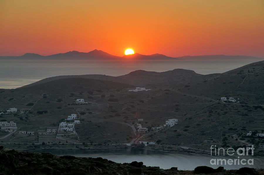 Sunset behind Sikinos island Photograph by George Atsametakis