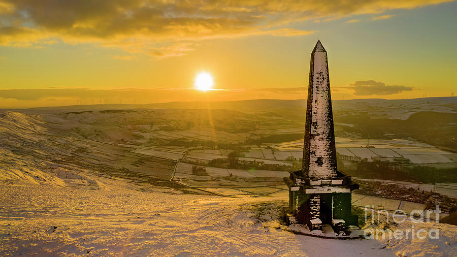 Sunset Photograph - Sunset behind Stoodley Pike by Philip Fearnley