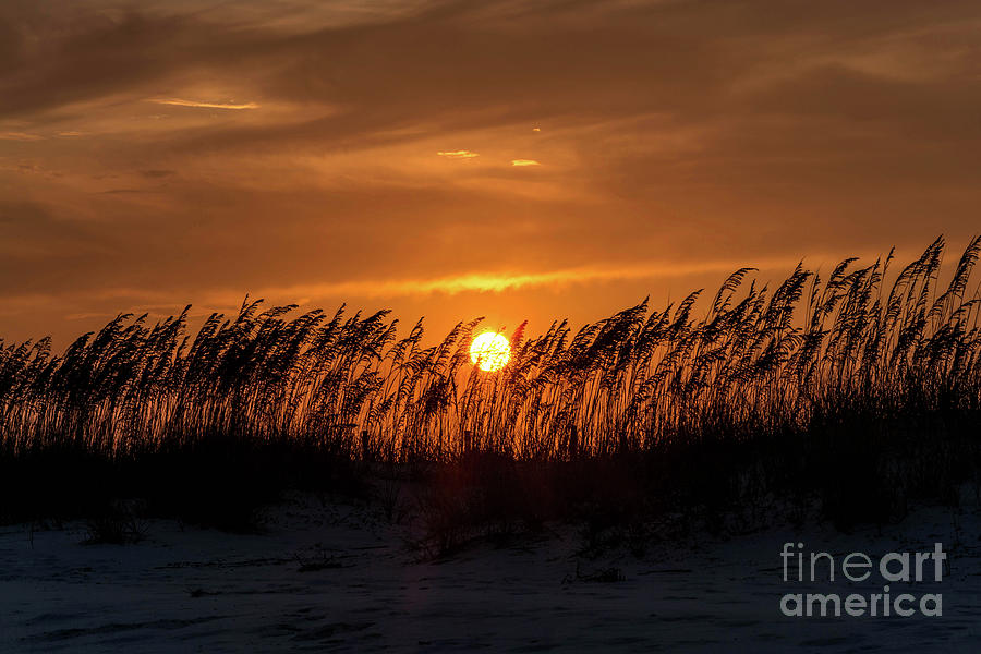 Sunset Behind the Sand Dunes Photograph by Beachtown Views