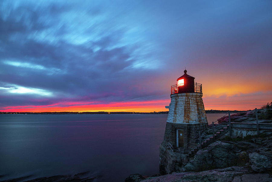 Sunset Bliss at Castle Hill Lighthouse Photograph by Juergen Roth