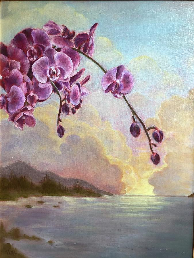 Sunset Blooms Painting by Vina Yang