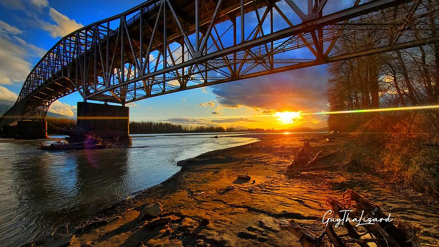 Sunset bridge - Agassiz BC Photograph by Guy Hoffman
