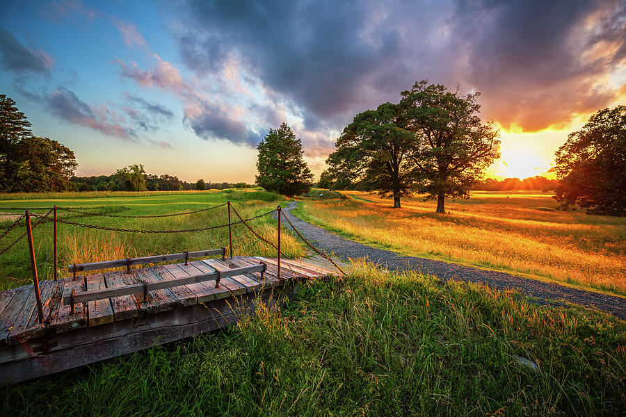 Sunset Bridge at Yorktown Battlefield Photograph by Rachel Morrison Sunset Bridge at Yorktown Battlefield Photograph by Rachel Morrison