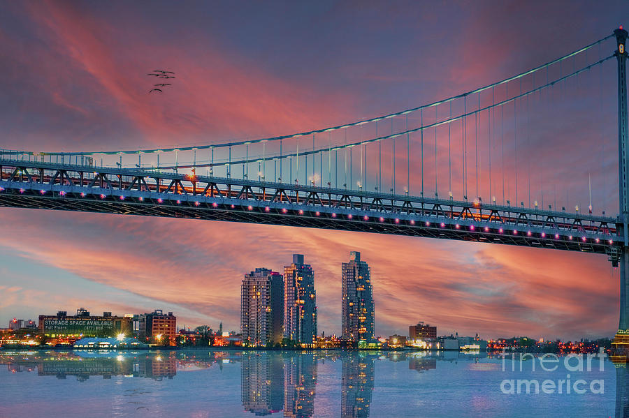 Sunset Bridge with Reflections Photograph by David Zanzinger